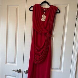 Milio Milano Maxi Dress with Draped Side Knot